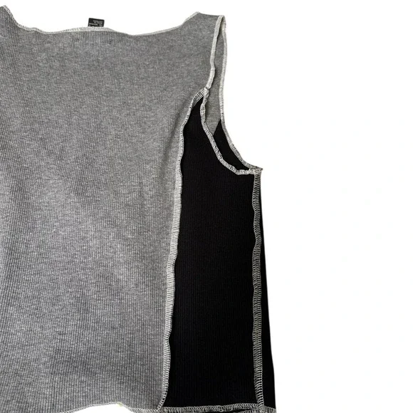 Forever 21 Women's Knit Grey Tank Top with Tie Up‎ Front Size S 108 - Picture 6 of 6